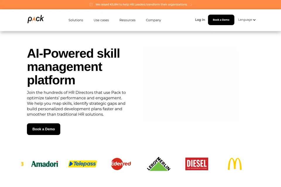 Aperçu de la landing page