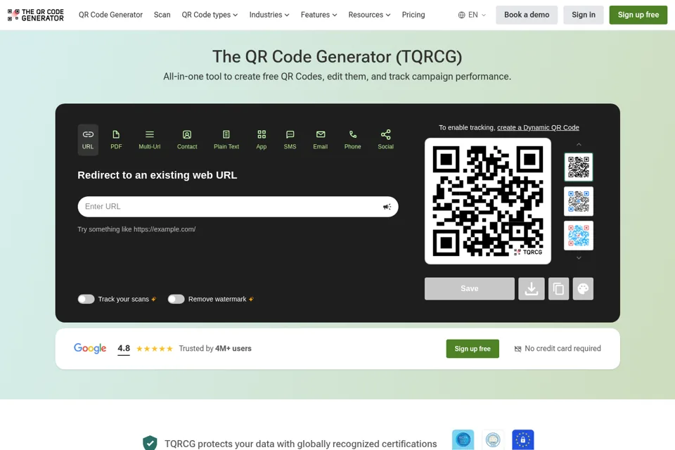 Landing page preview