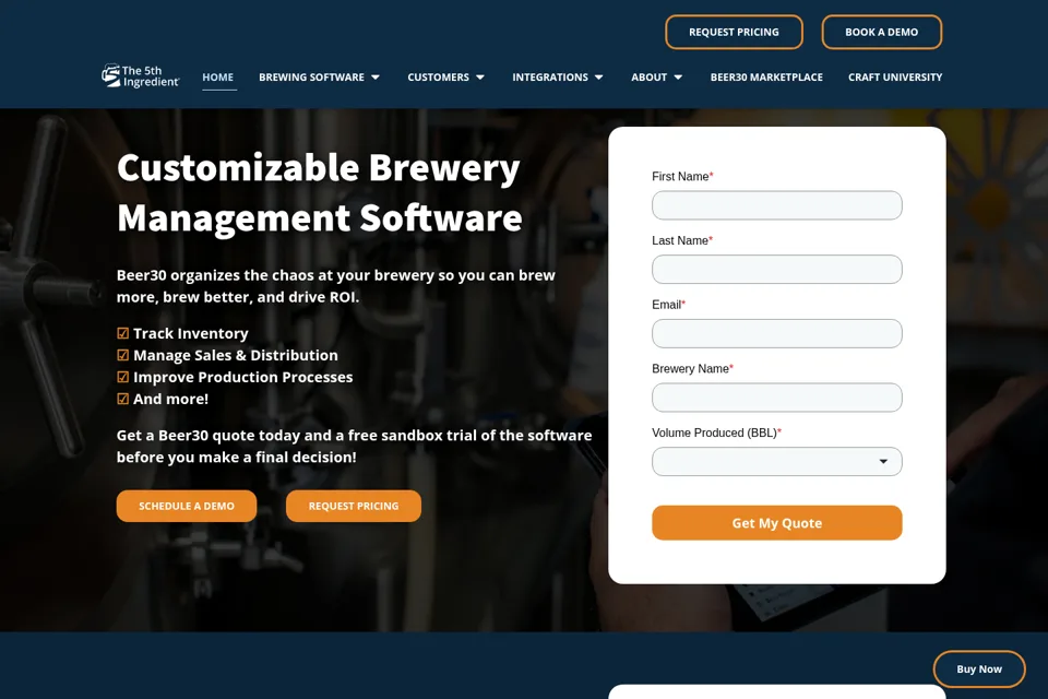 Aperçu de la landing page