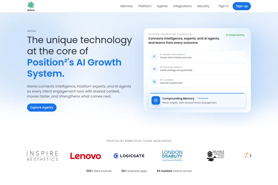 Aperçu de la landing page