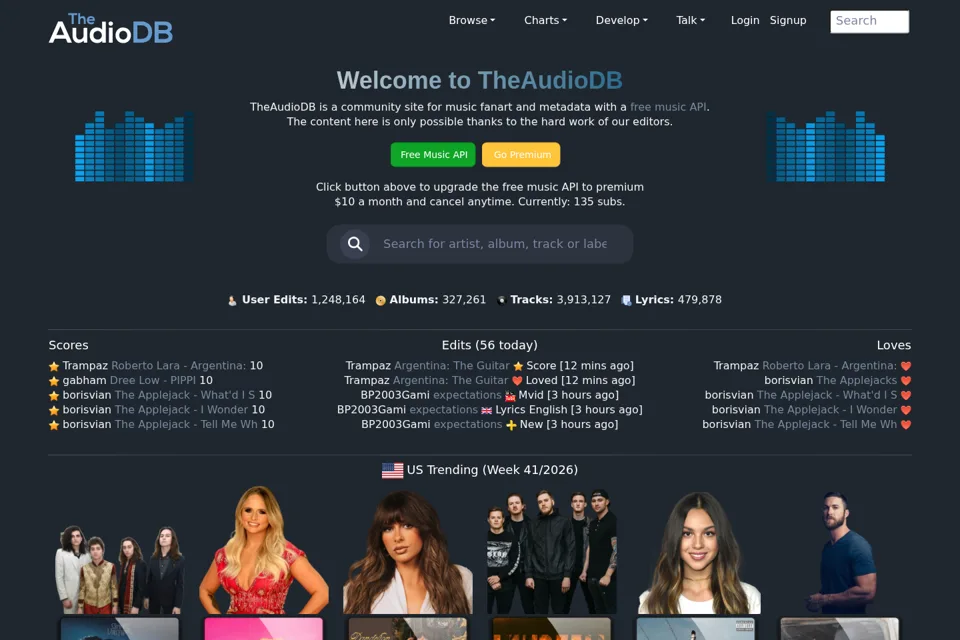 Aperçu de la landing page