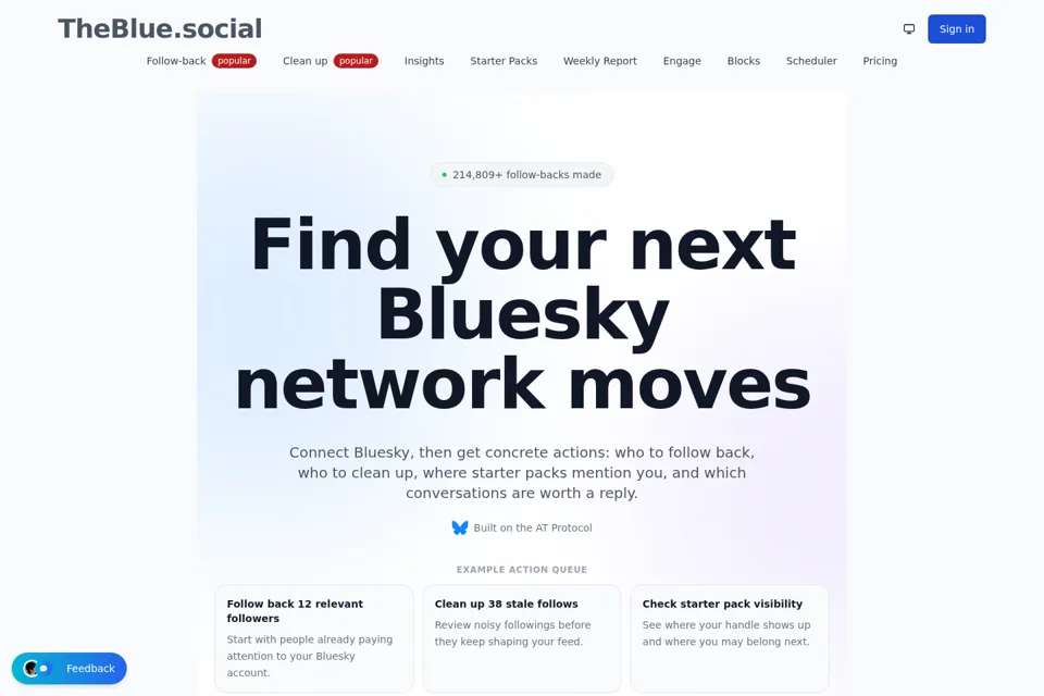 Aperçu de la landing page