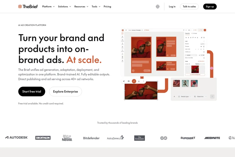Aperçu de la landing page