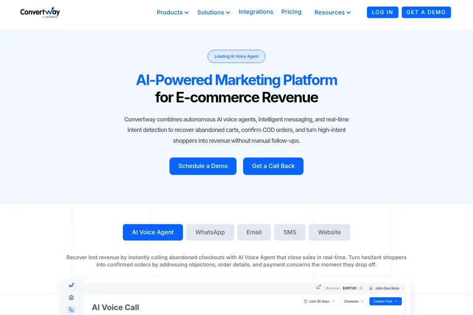 Aperçu de la landing page