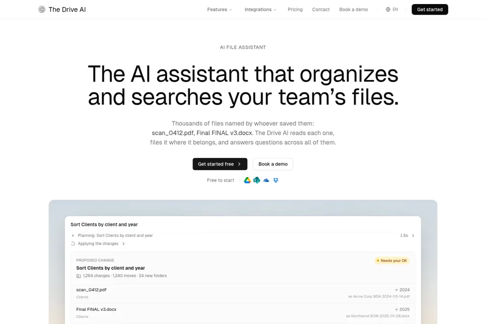 Aperçu de la landing page
