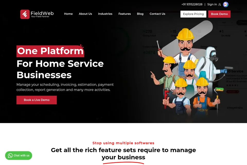 Aperçu de la landing page