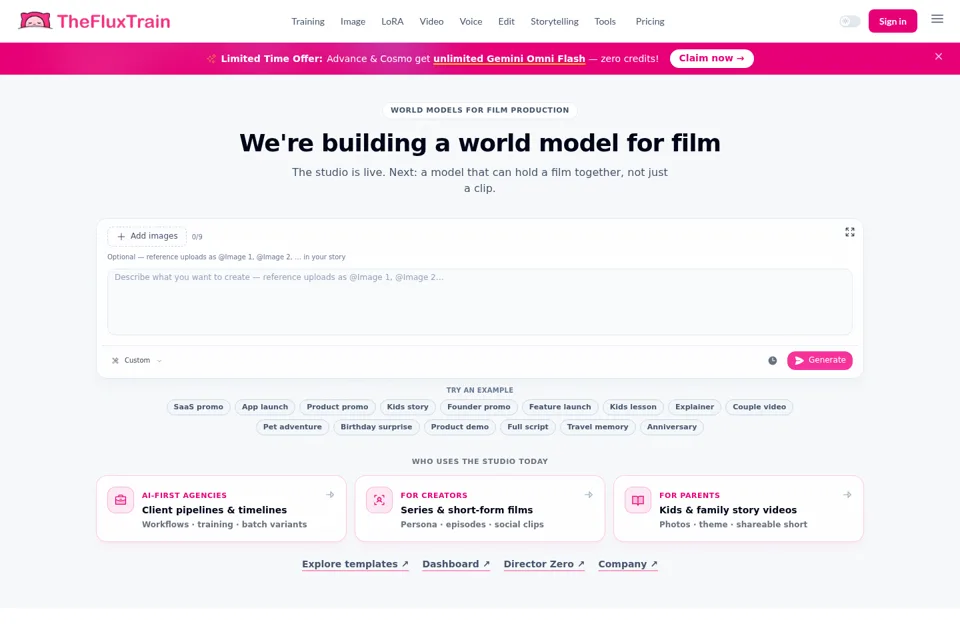 Aperçu de la landing page