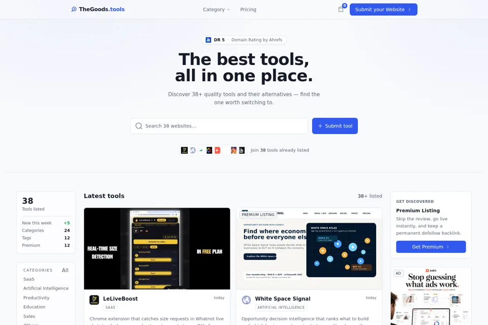 Landing page preview