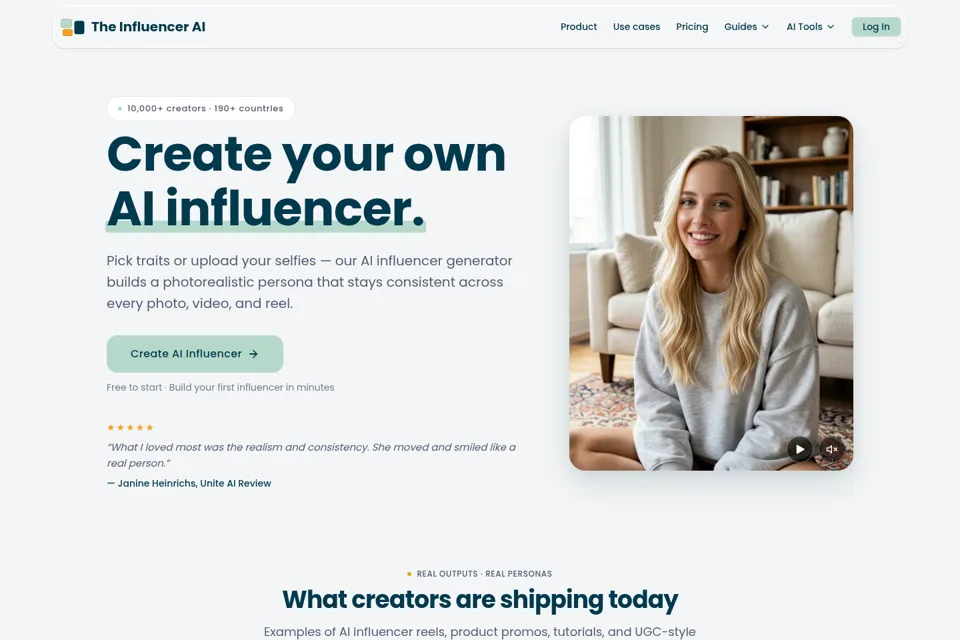 Aperçu de la landing page