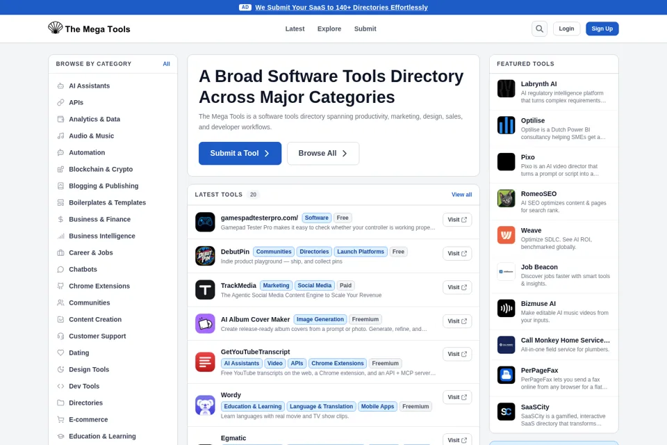 Aperçu de la landing page