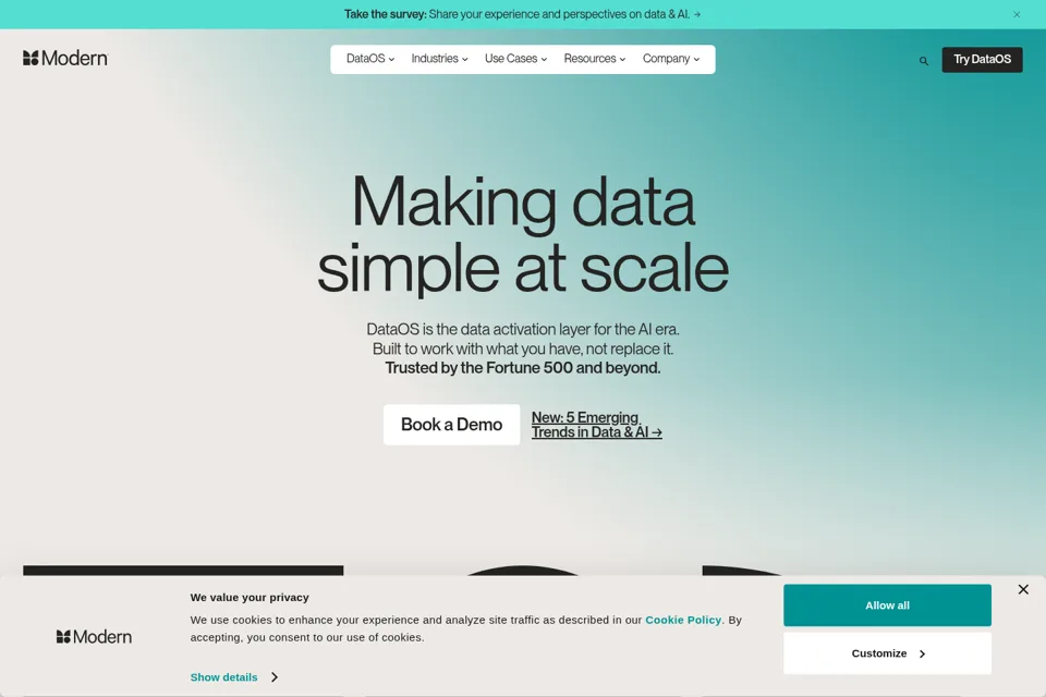 Aperçu de la landing page