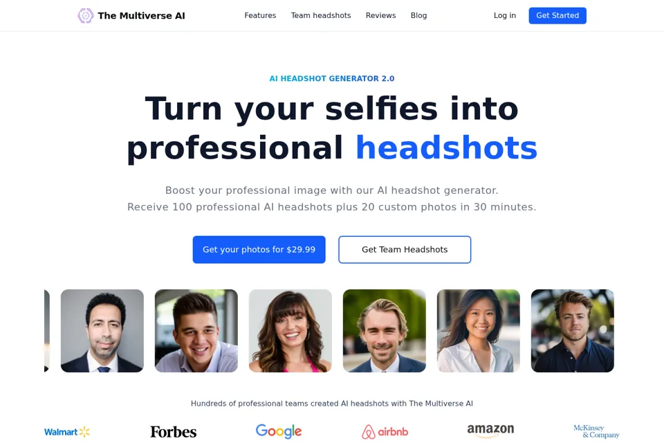 Aperçu de la landing page