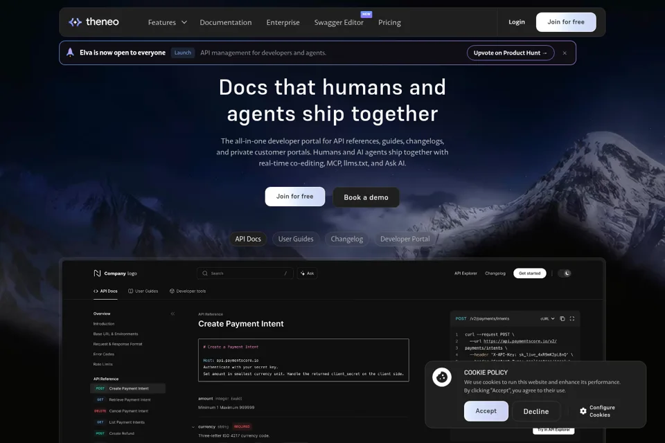Aperçu de la landing page