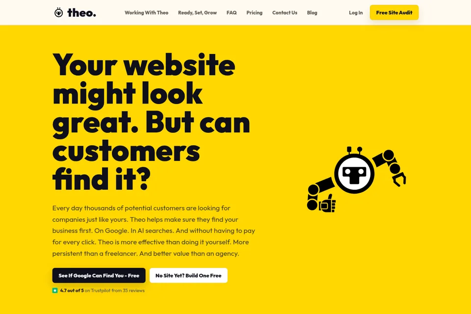 Aperçu de la landing page