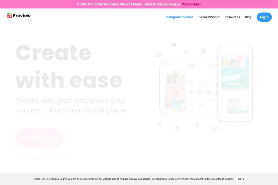 Landing page preview