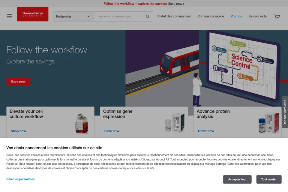 Aperçu de la landing page