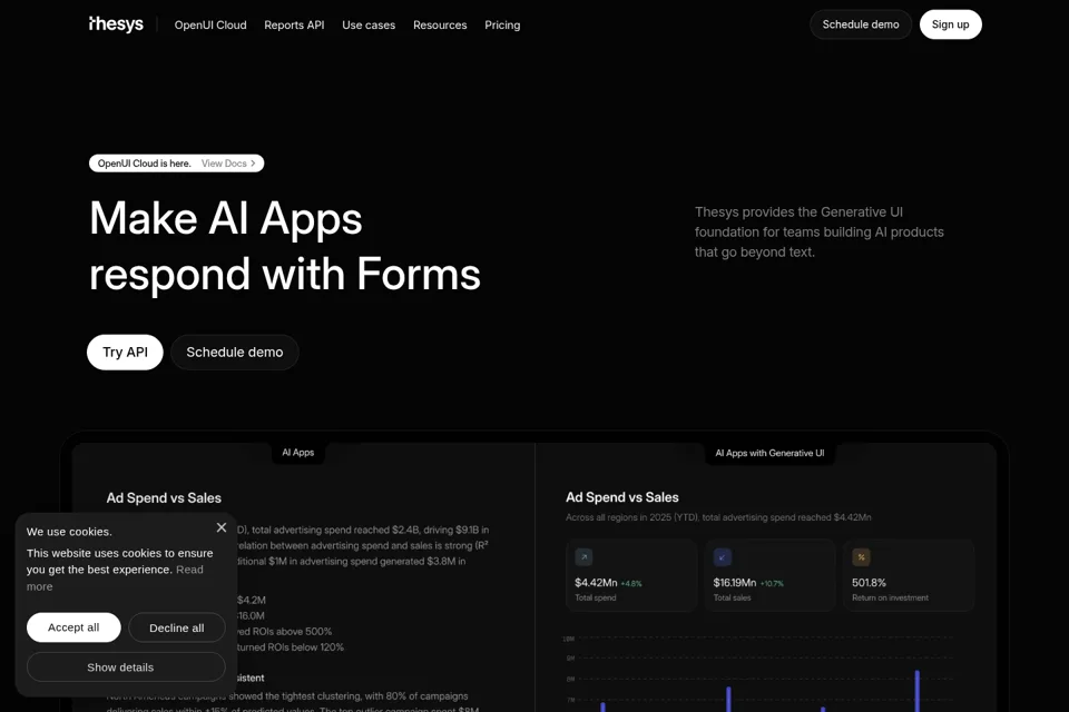 Aperçu de la landing page
