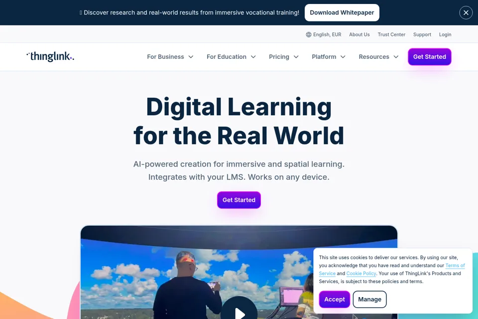 Aperçu de la landing page