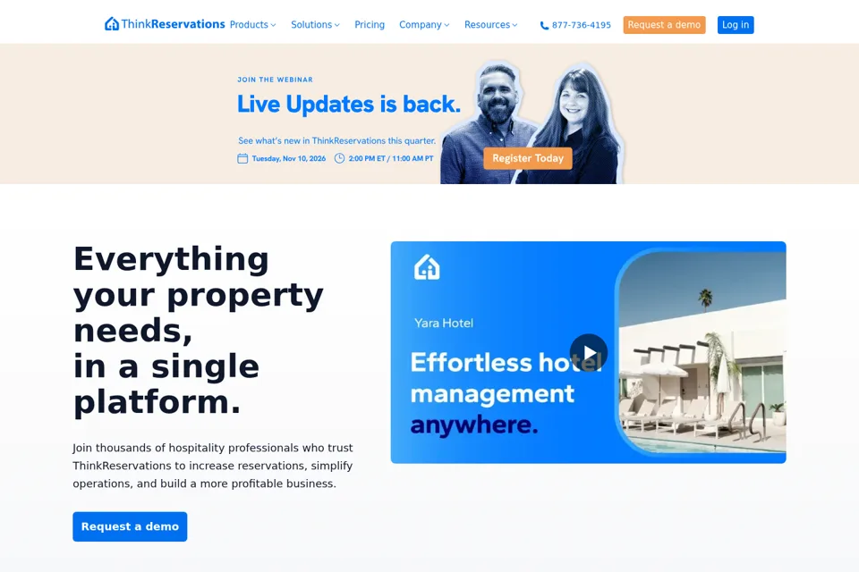 Aperçu de la landing page