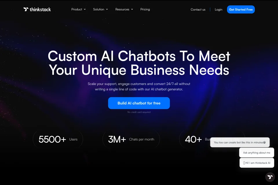 Aperçu de la landing page