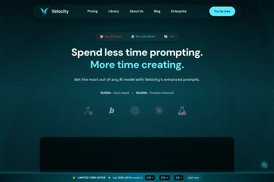 Aperçu de la landing page