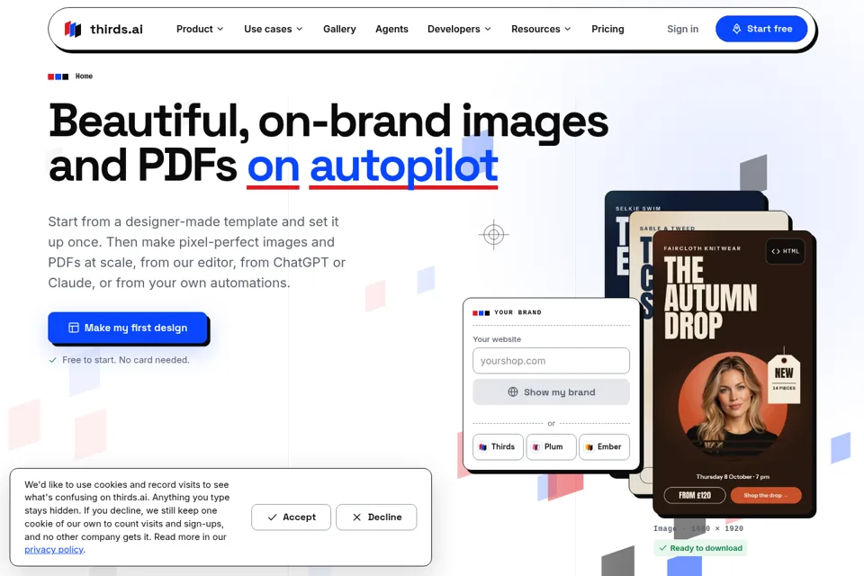Aperçu de la landing page