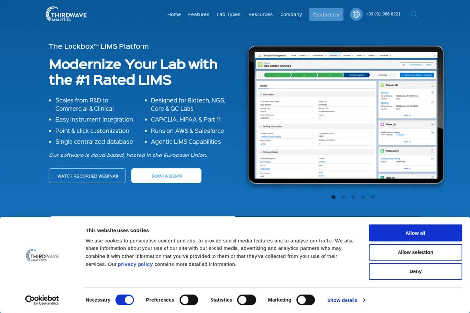 Aperçu de la landing page