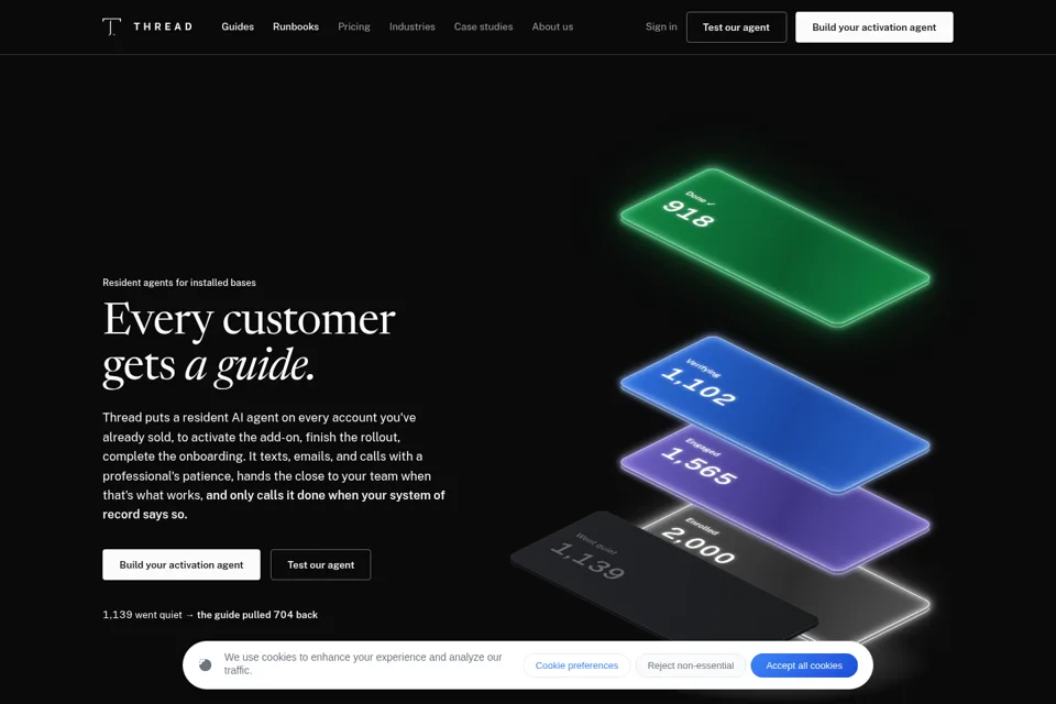 Aperçu de la landing page