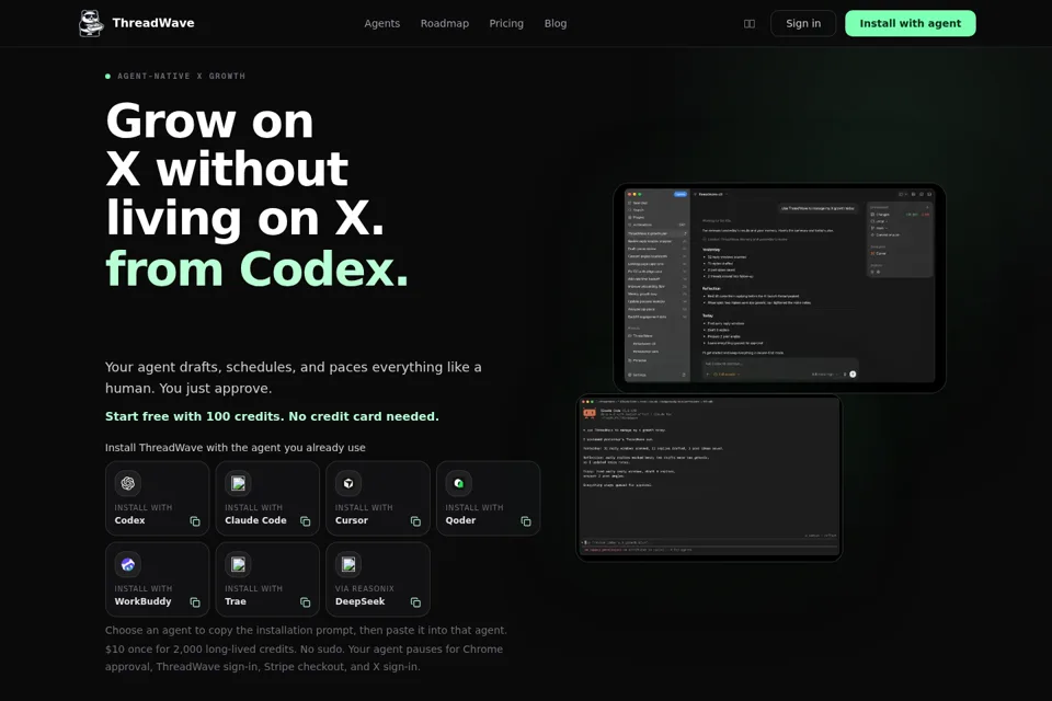 Aperçu de la landing page