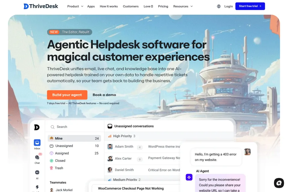 Aperçu de la landing page