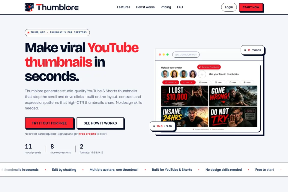 Aperçu de la landing page