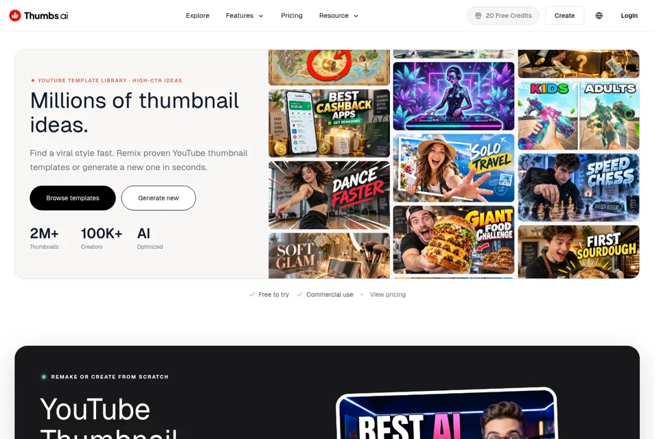 Aperçu de la landing page
