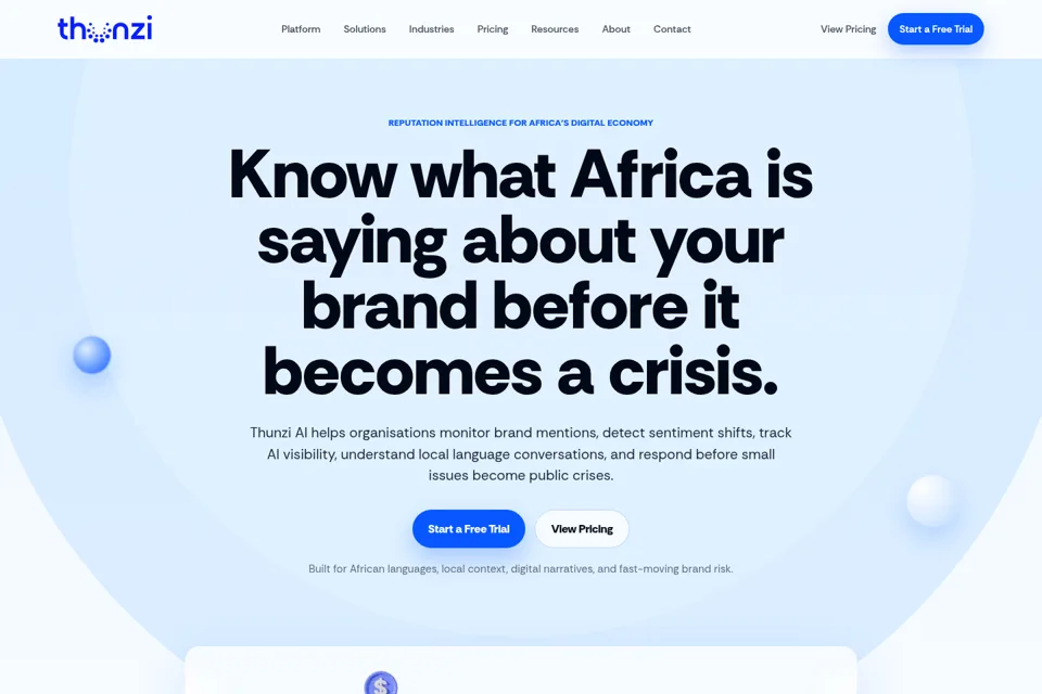 Aperçu de la landing page