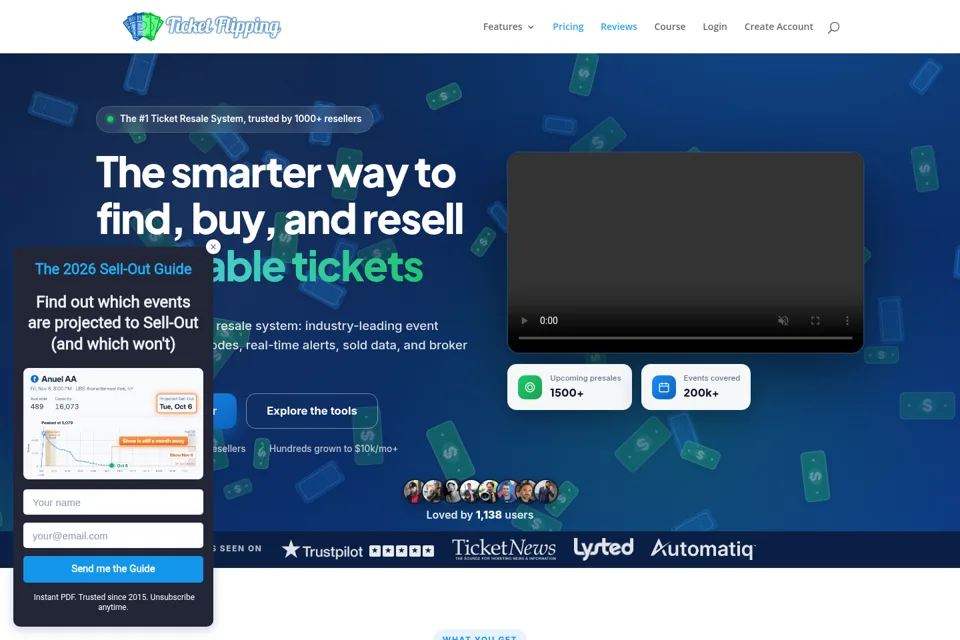 Aperçu de la landing page