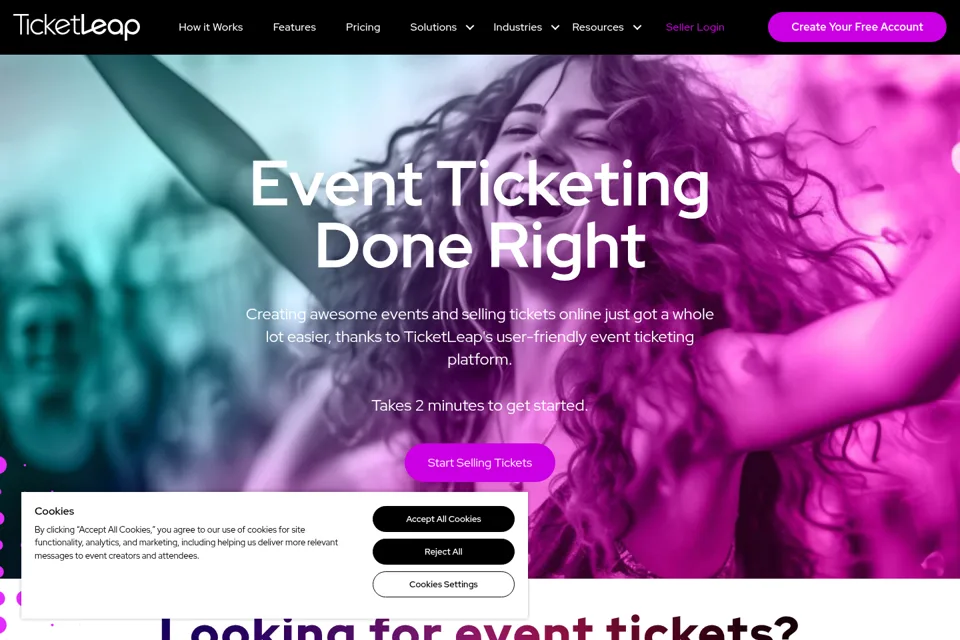 Aperçu de la landing page