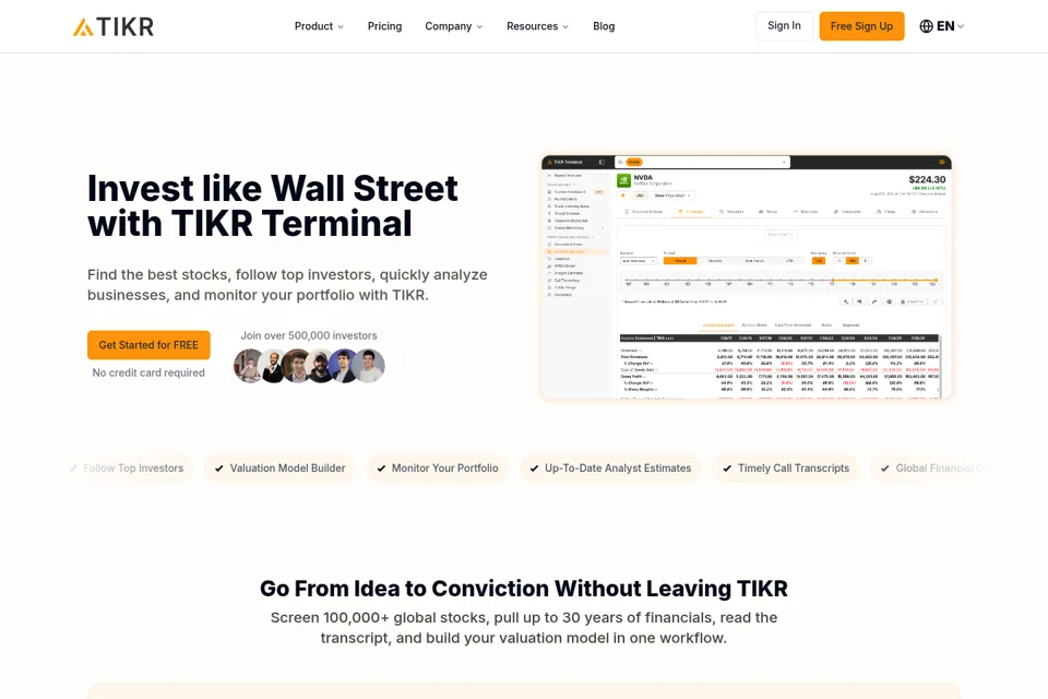 Aperçu de la landing page
