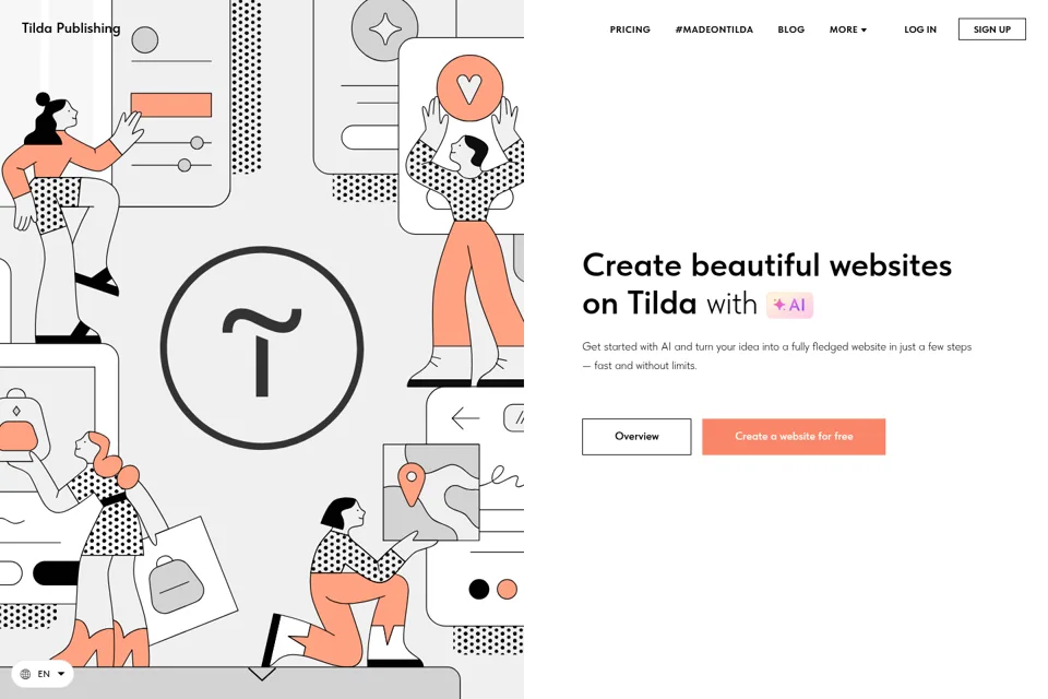 Aperçu de la landing page