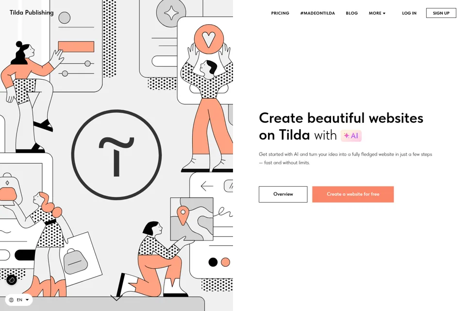 Aperçu de la landing page