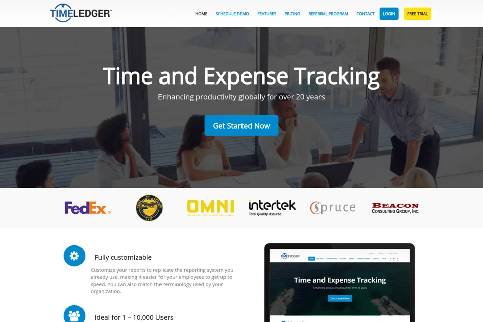 Aperçu de la landing page