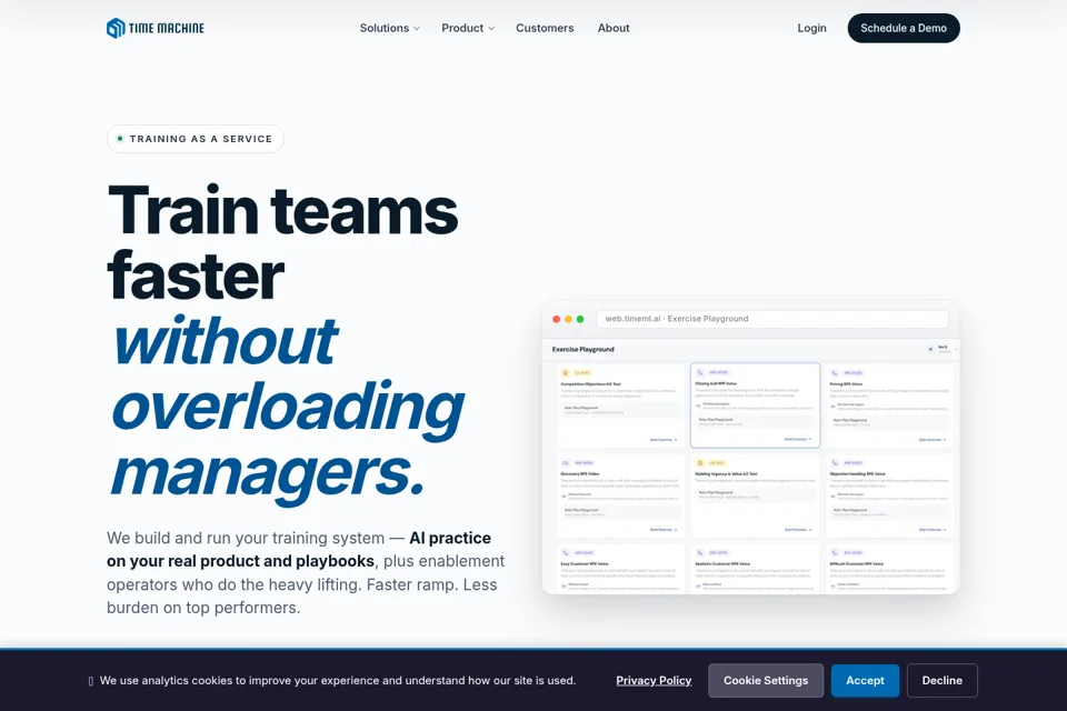 Aperçu de la landing page