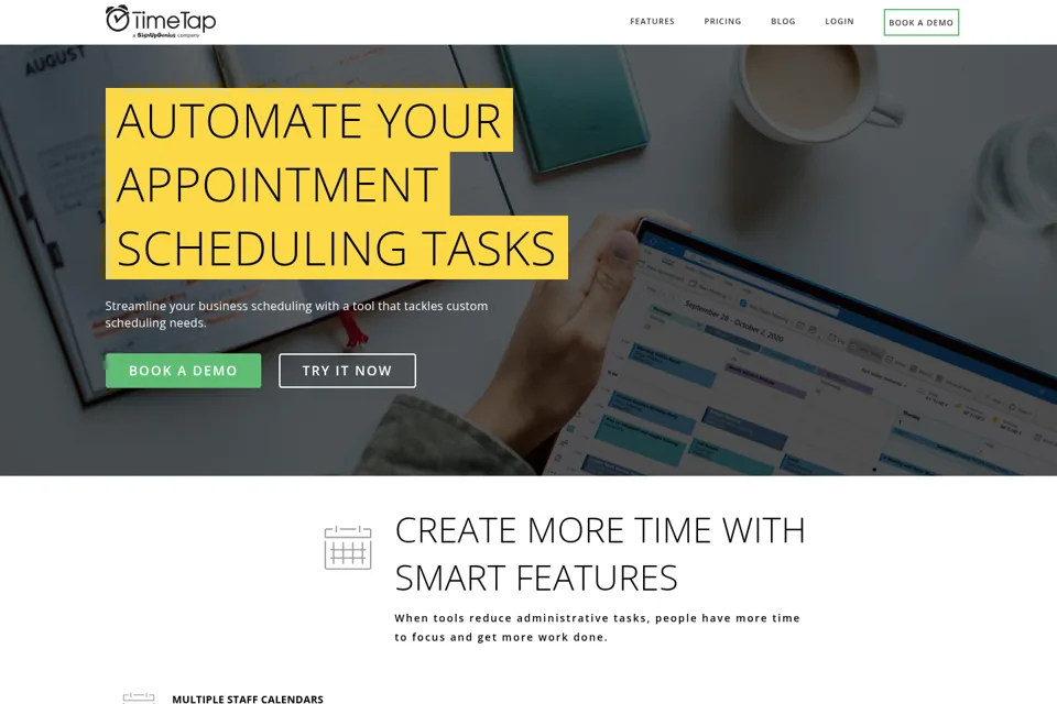 Aperçu de la landing page