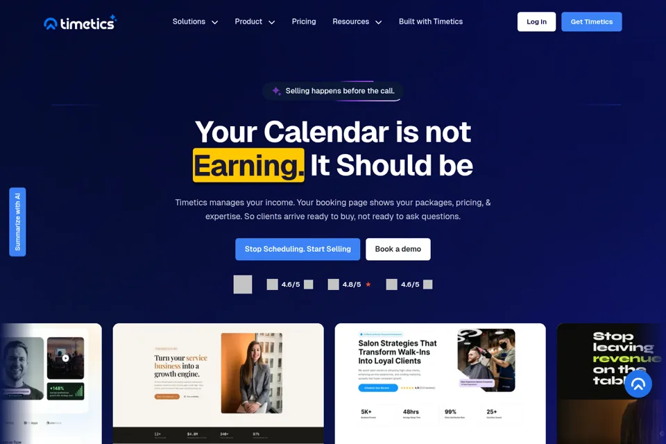 Aperçu de la landing page
