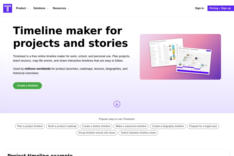 Landing page preview