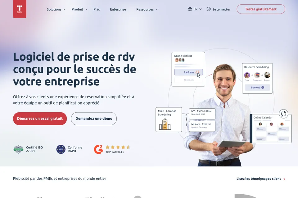 Aperçu de la landing page