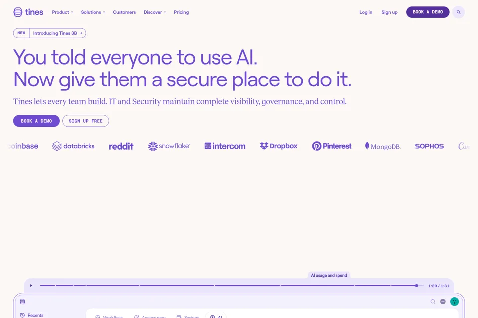 Aperçu de la landing page
