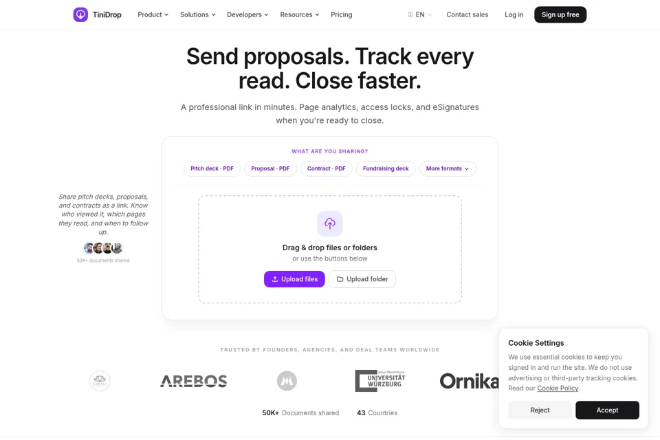 Landing page preview