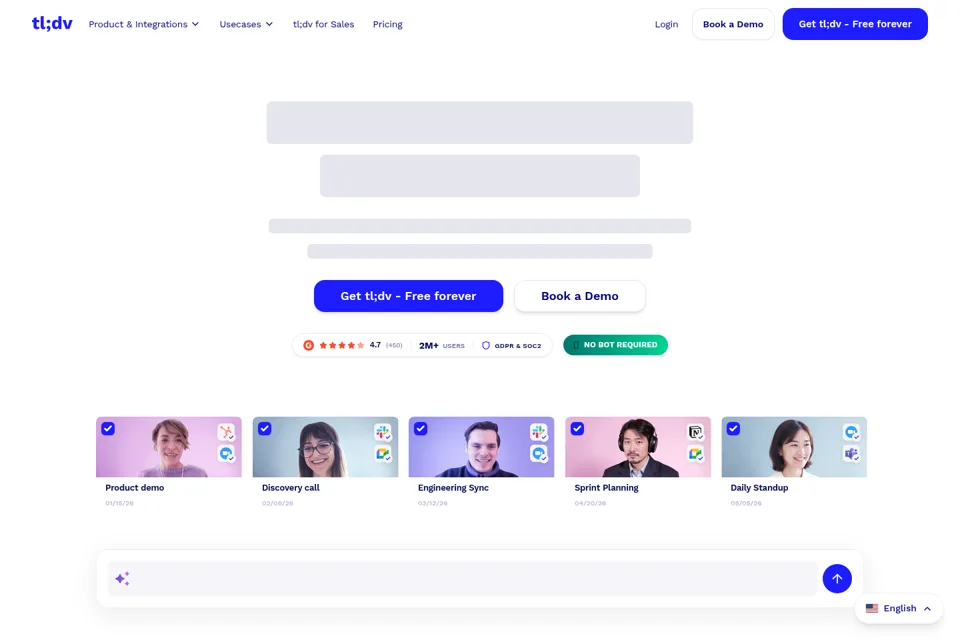 Aperçu de la landing page