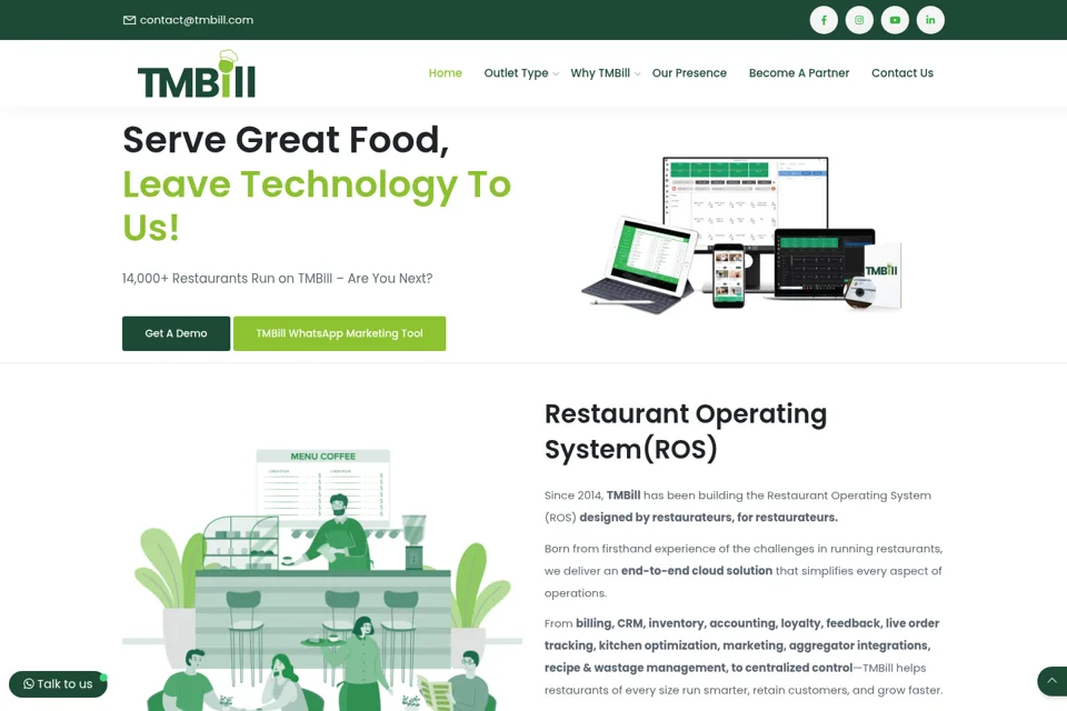 Aperçu de la landing page