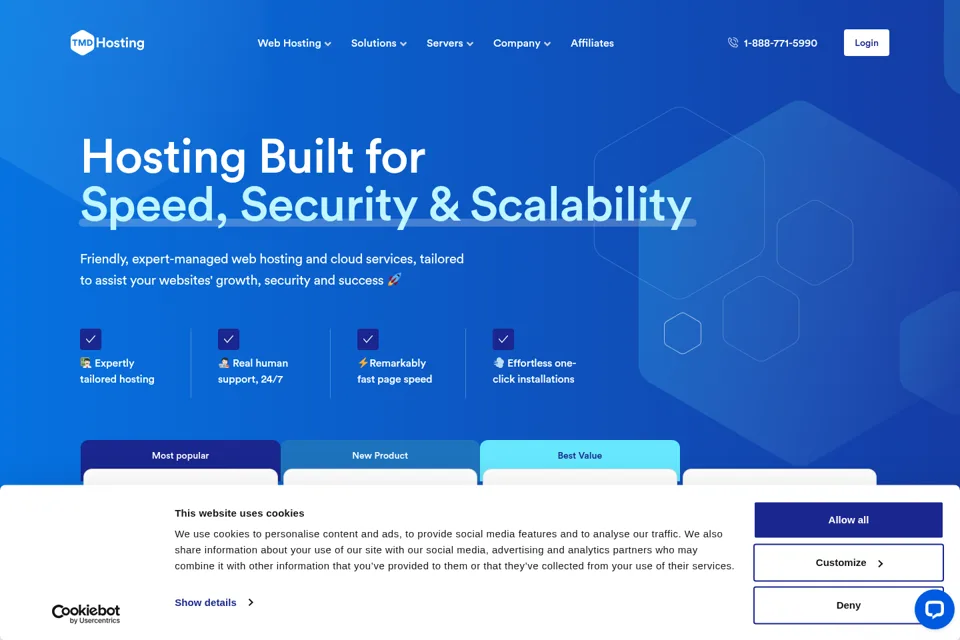 Aperçu de la landing page