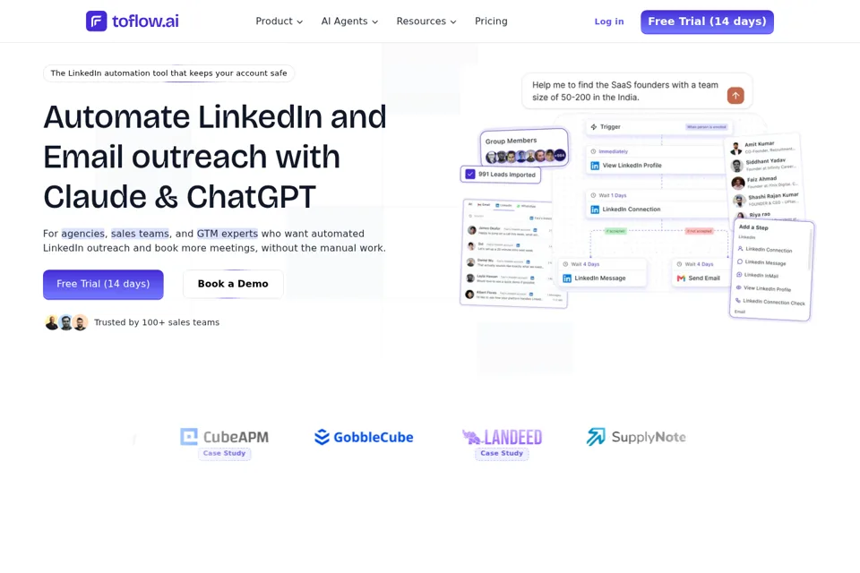 Aperçu de la landing page